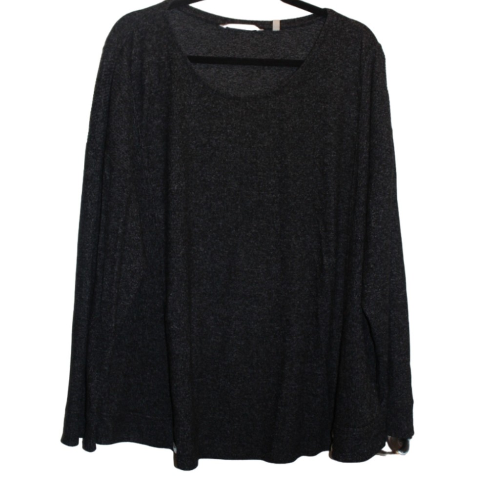 Soft Surroundings Black Pullover top with button detail size 3X